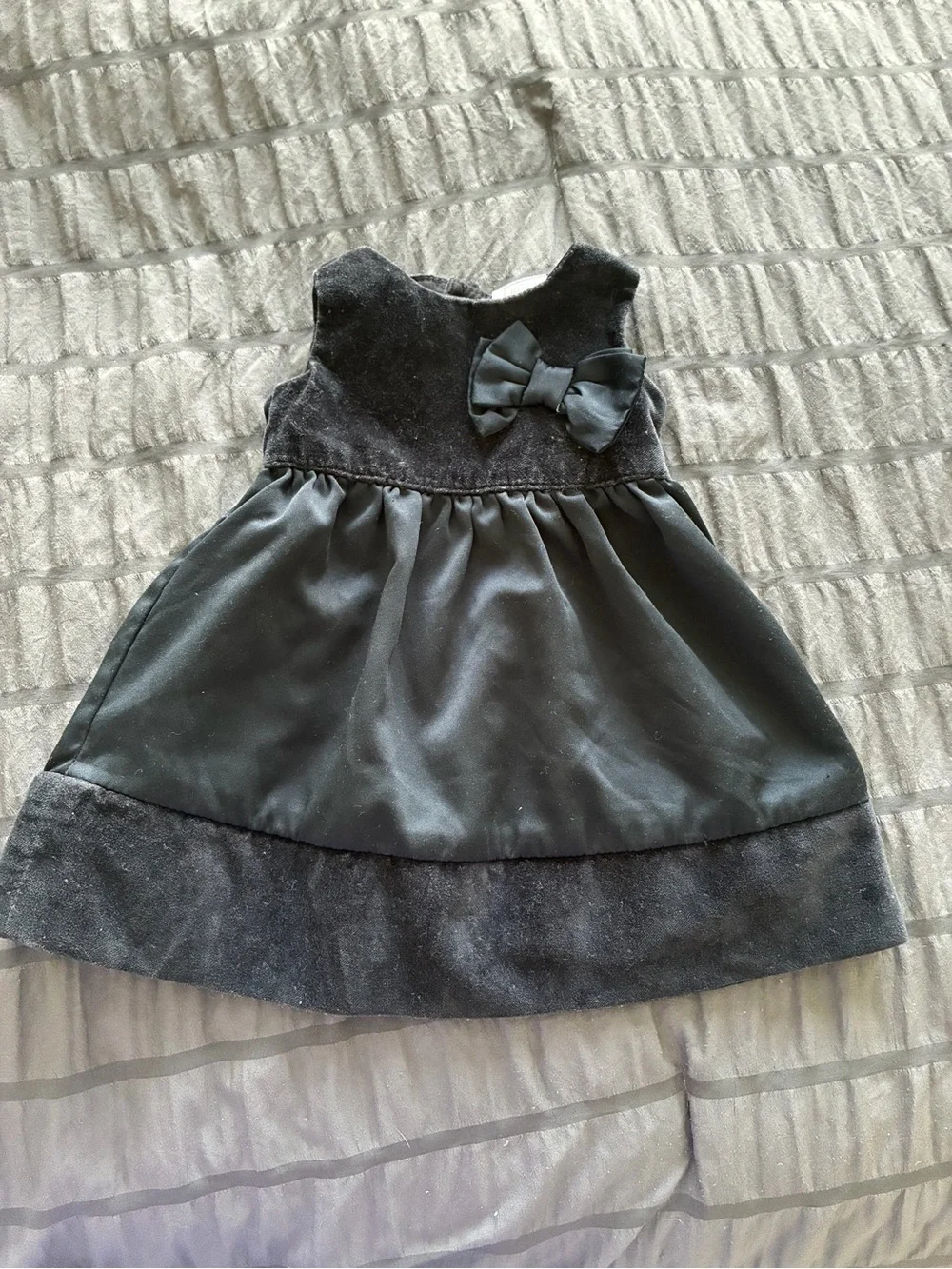Carter's Black Velvet Bow Formal Dress